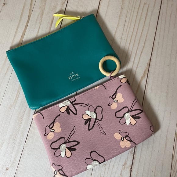 Ipsy glam bag lilac mod floral & mini teal studded 100th anniversary 2020 new - Picture 2 of 4